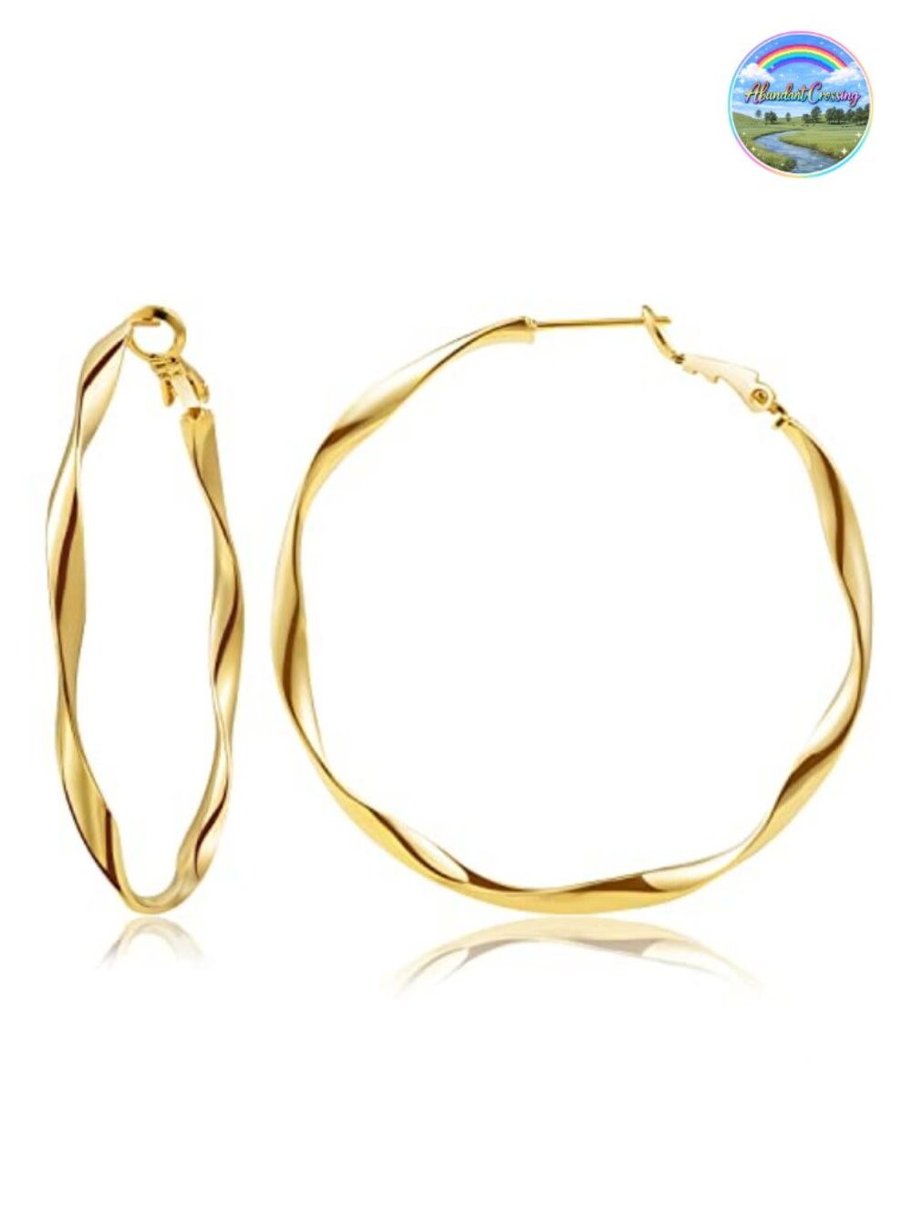 24K Gold Plated Twisted Thin Huggie Hoop Earrings for Women, Dainty Cute Dangle